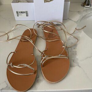 New In Box, ANCIENT GREEK SANDALS, Size 39, Platinum
